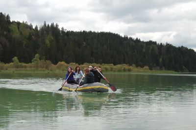 Schlauchboot am Lech