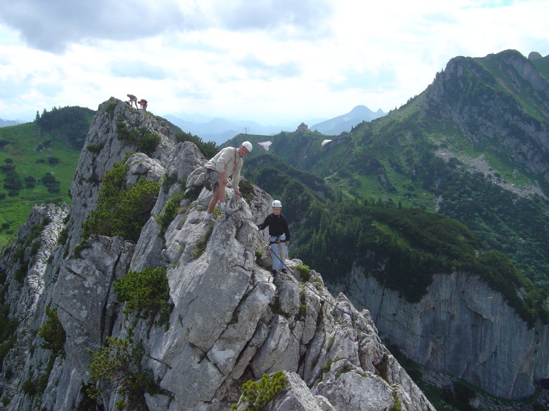 Gratverlauf- Blick Richtung Rotwand- Flo und Martin