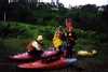 Marion, Jelena und Flo vor der Kajakfahrt auf dem Chassezac